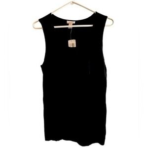 Women’s Chico’s Sleeveless Black Knit Tank Top - Size 1 - NWT